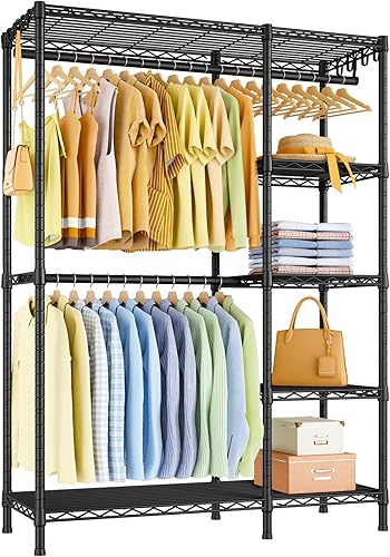 Ulif Perchero de ropa para armario organizador de almacenamiento de ropa resistente de 5 niveles para dormitorio organizador de armario