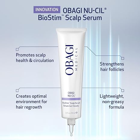 Obagi Nu-Cil BioStim Hair Scalp Serum with Biotin Clinically Proven to Promote Scalp Health & Deliver Visibly Fuller, Denser Hair Lightweight, Strengthens Follicles, Encourages Regrowth 2 oz