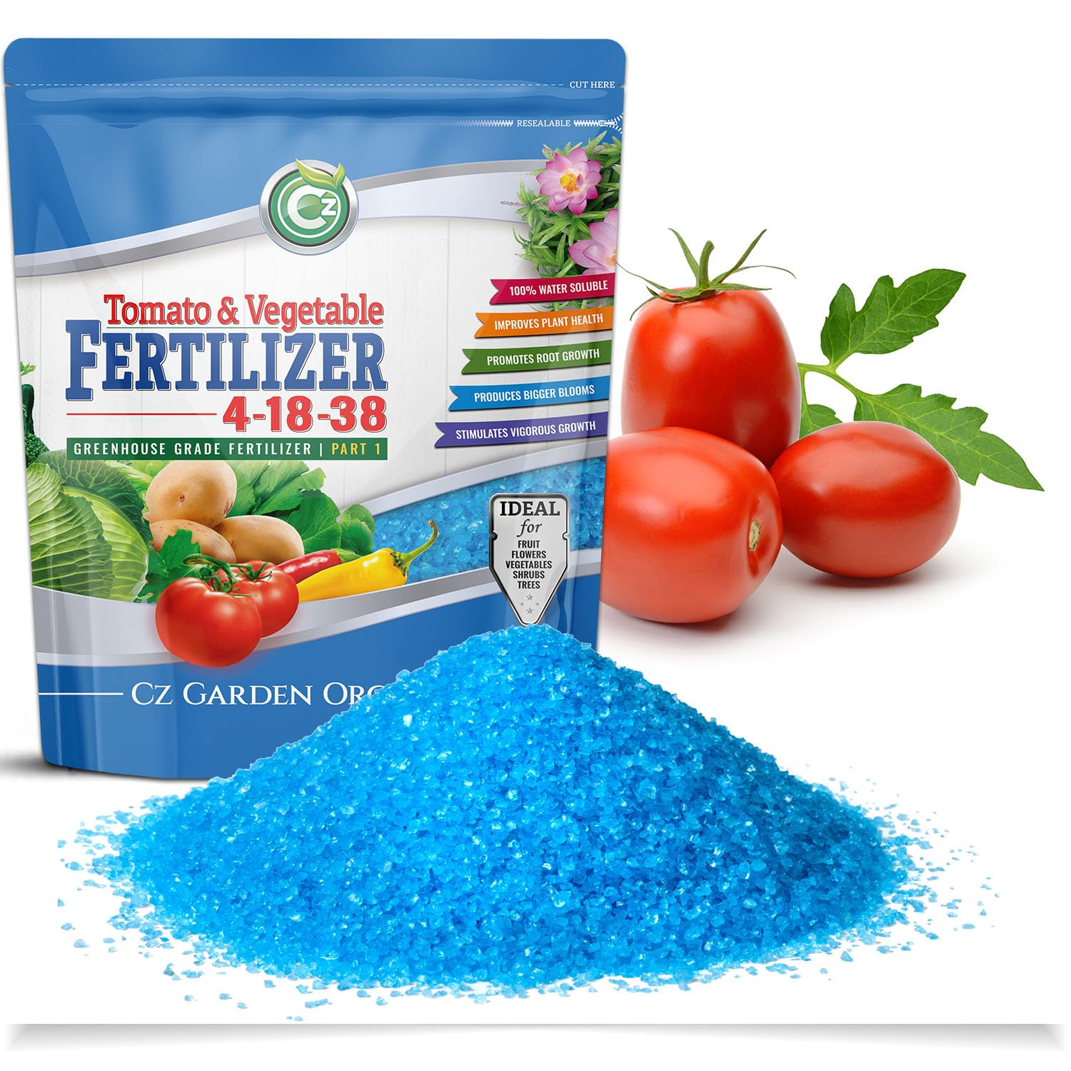 Fertilizante 4-18-38 para Hidroponía y Suelo, 5 lb, Polvo Soluble