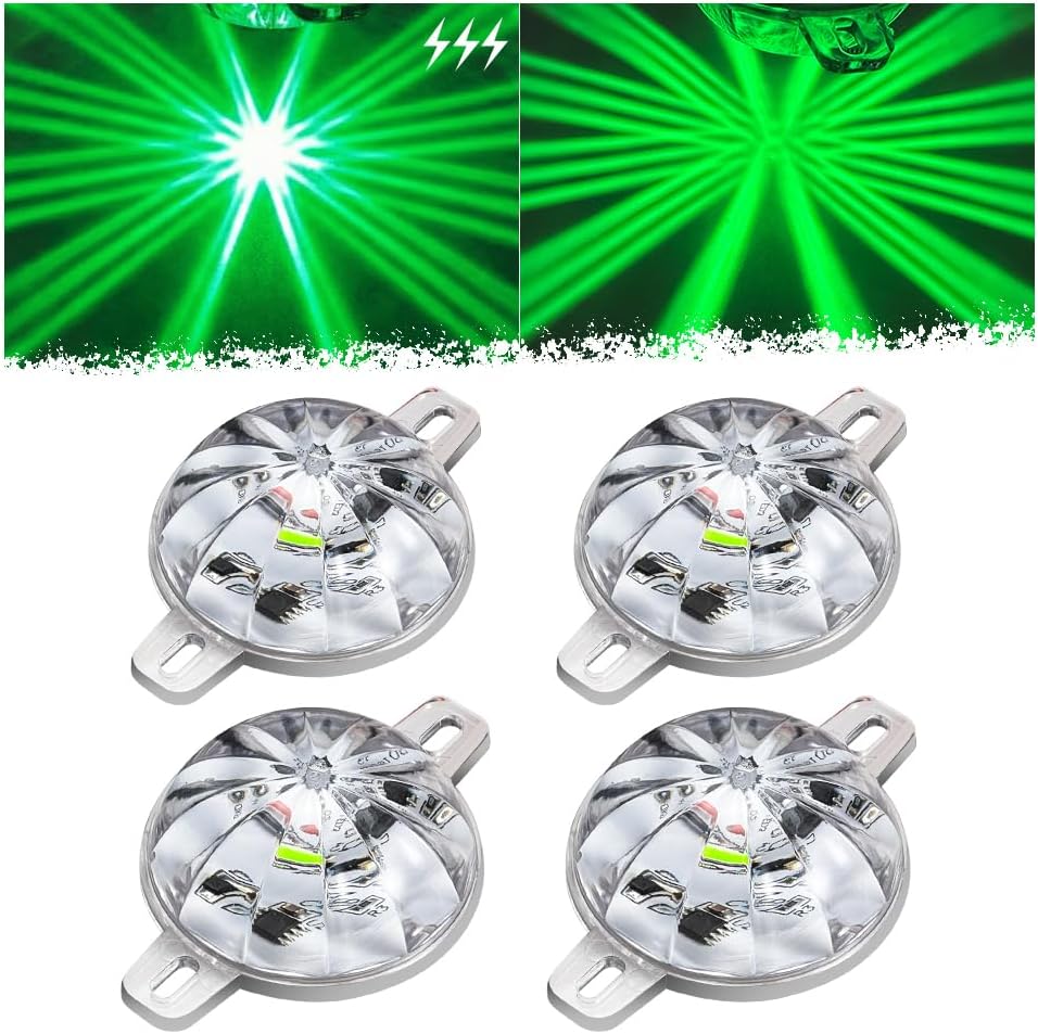 Mini Watermelon Lights LED Side Marker Turn Signal Lights,4pcs Strobe and Constant Green Clearance Water Melon Lights for trucks Semi Truck Trailer, 12-24V Motorcycle Car LED Underglow kit