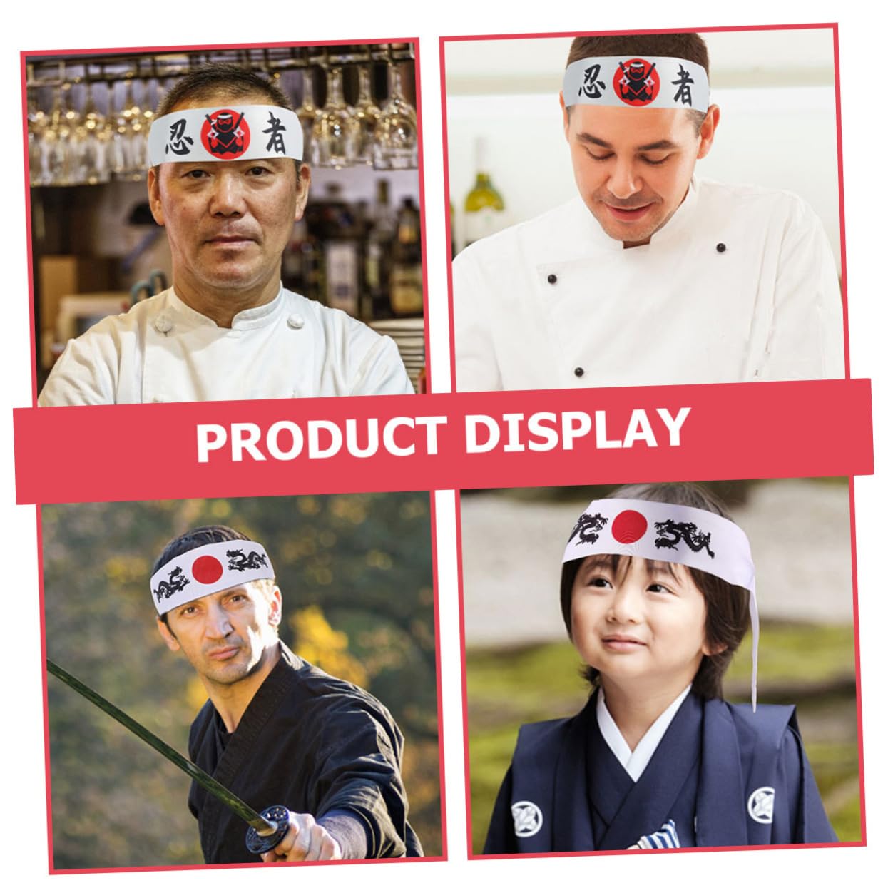 Bandeau Ninja Multifonction 8Pcs - Accessoire De Cosplay Pour Costume Samurai Et Chef IdéAl Pour Sports Et DéCorations