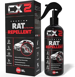 CX2 Rat Repellent Spray (200ml) for Car, Bikes | Mouse | Natural Powerful Complete Pest Control Protect Your Wires in Car, Bike | Easy to Use, Non Tox