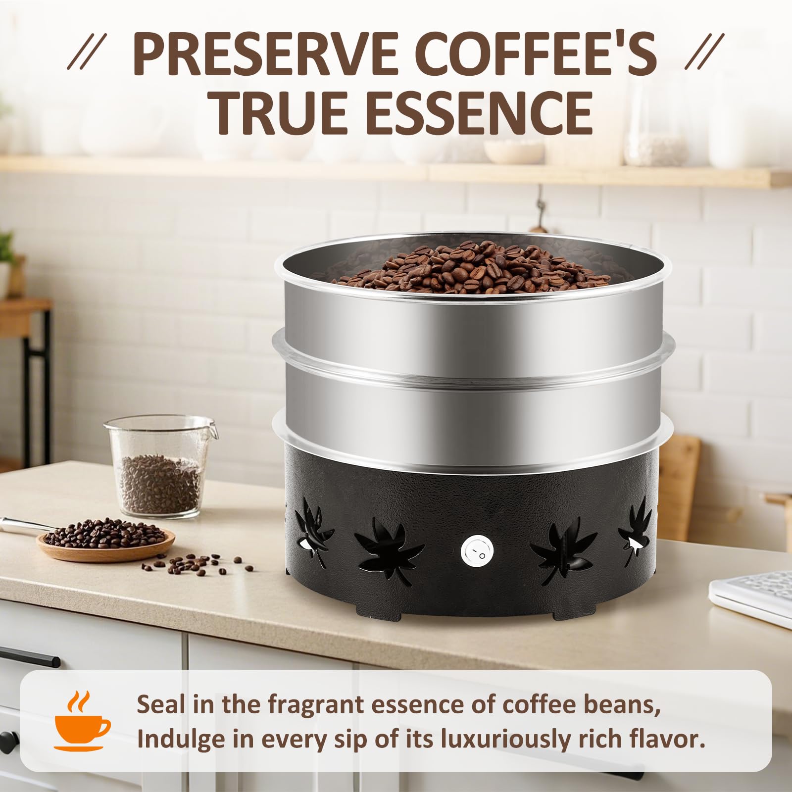 YUCHENGTECH 500g Enfriador de Granos de Café con 2 Tamices para Enfriar Rápidamente los Granos de Café y Retirar la Cáscara de los Granos 220V