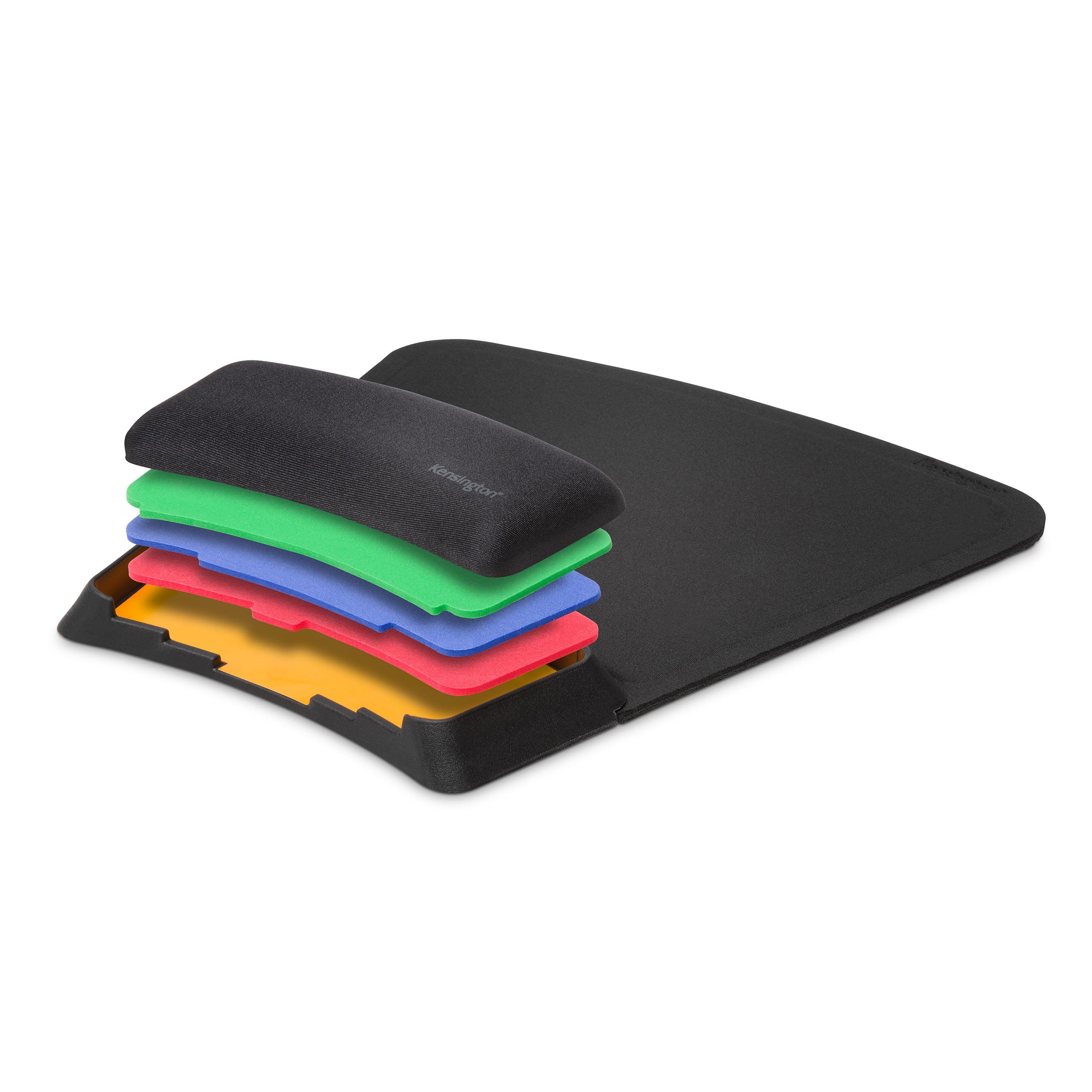Kensington SmartFit Tappetino per mouse con poggiapolsi ergonomico (K55793AM), nero, 26,4 x 26,2 cm