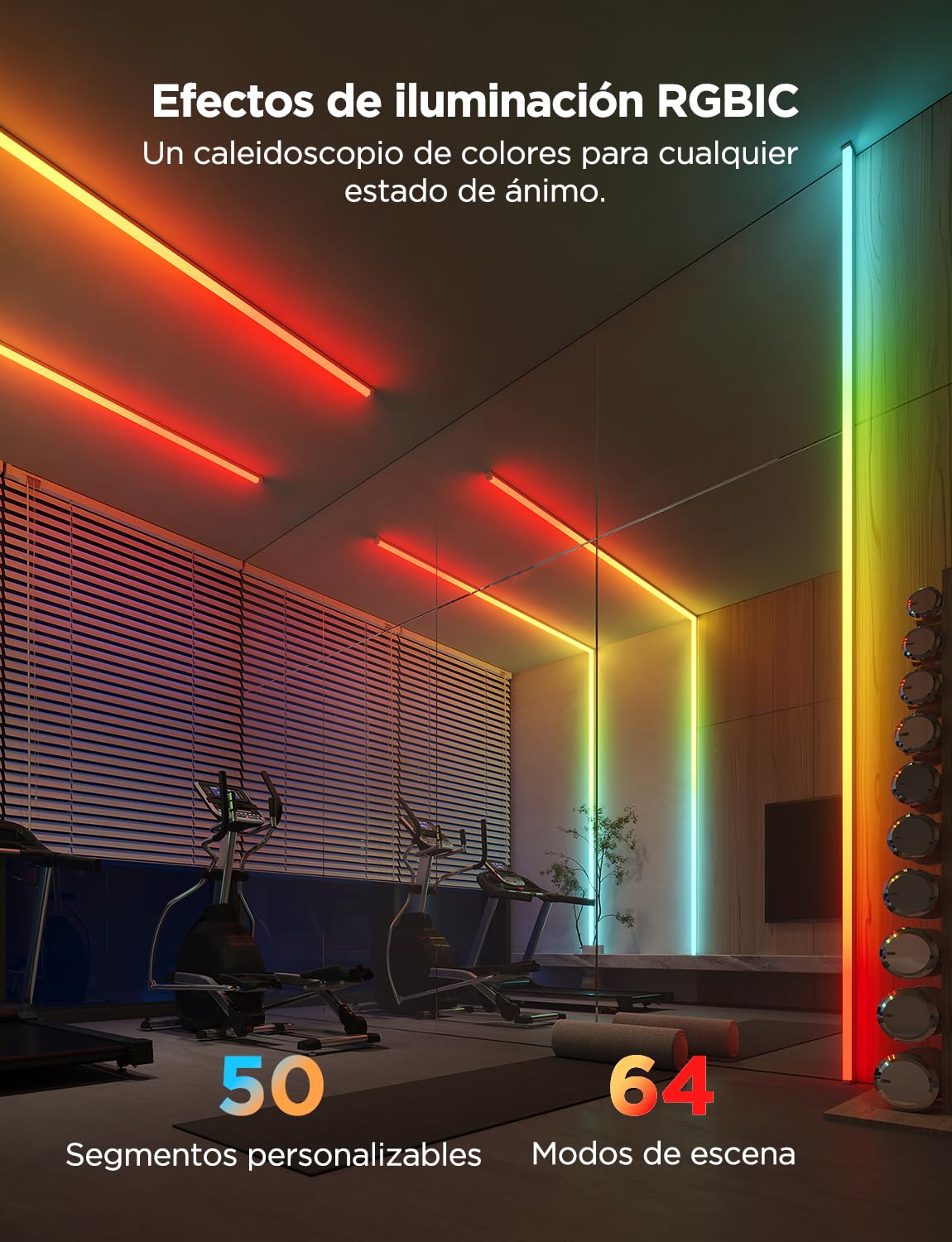 Govee Tiras de LED RGBIC Inteligentes con Cubiertas 5m, Perfil para Alexa | Compatible con Google Assistant, control inteligente por secciones, tiras de luces aptas para dormitorios, zócalos, despachos