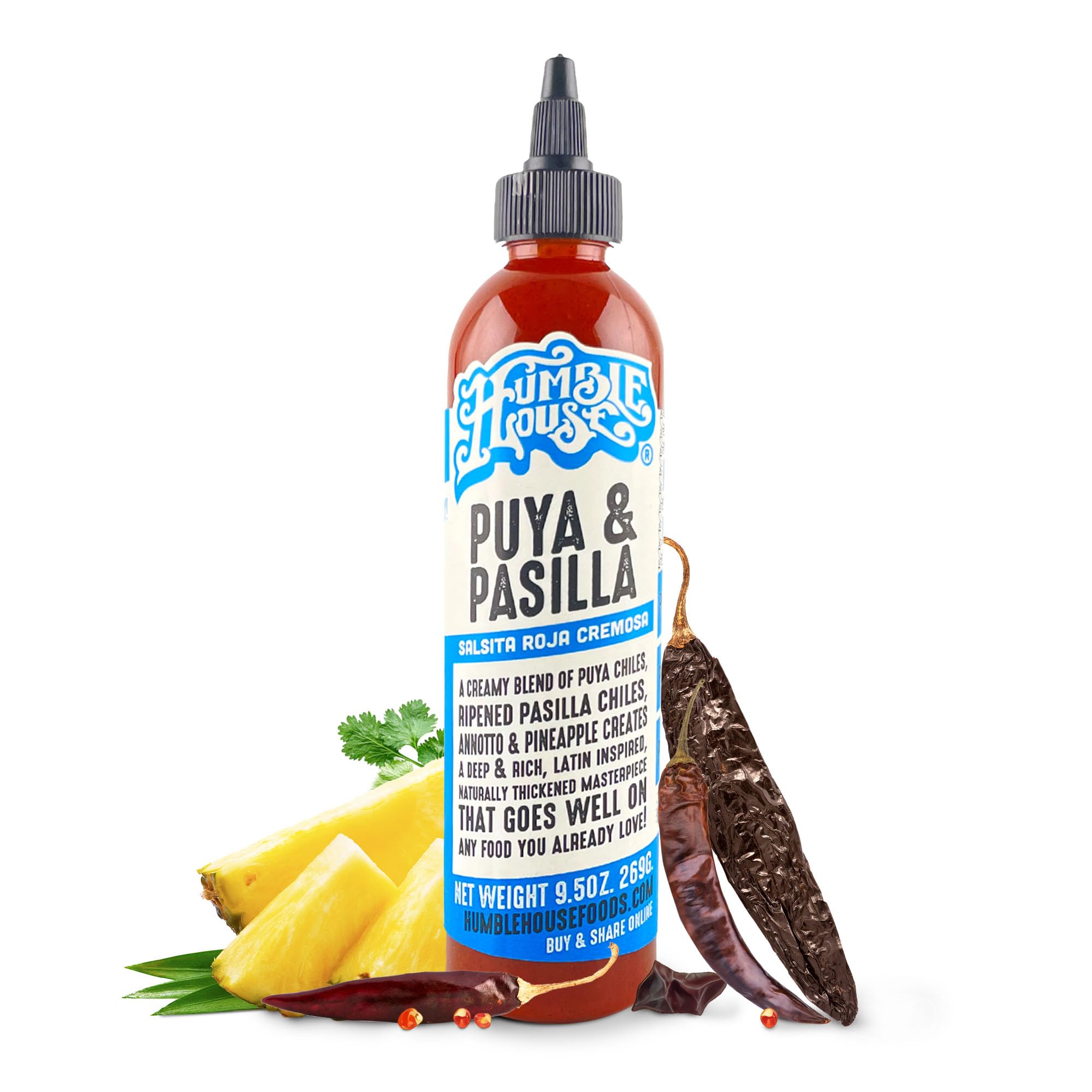 Puya & Pasilla Chiles Hot Sauce, Low in Calories and Sodium, Vegan Condiments for Chicken Wings, Pambazos, Esquites, Egg Dishes & More, Preservative-Free Enchilada Sauce, 9.5 oz