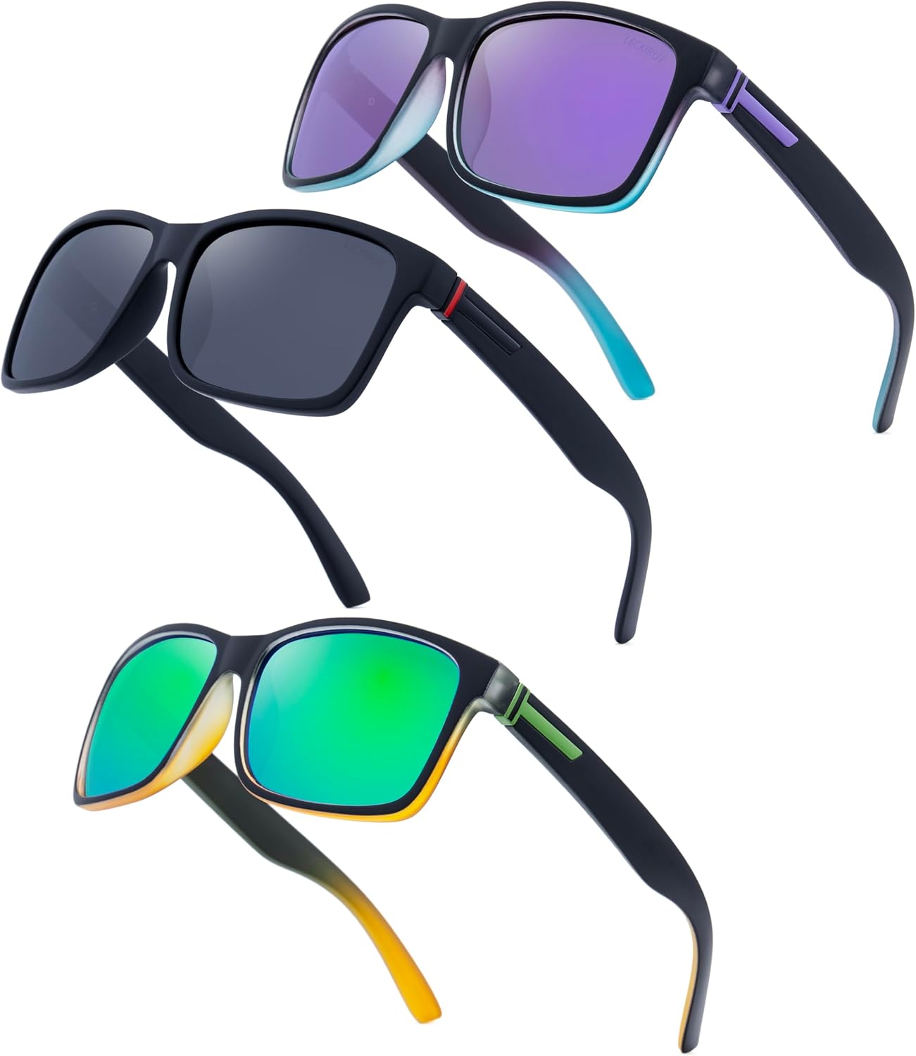 LECKIRUT Vintage Polarized Sunglasses for Men Women Retro Oversized Square Mirror Sun Glasses - Image 3