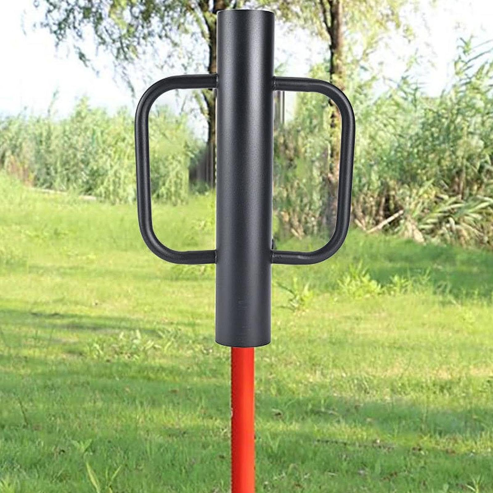 Machacador de Martillo para Poste Valla Estructura Robusta Empuñadura Ergonómica Portable Adecuado para Cerramientos Labores de Paisajismo, Negro, Individual