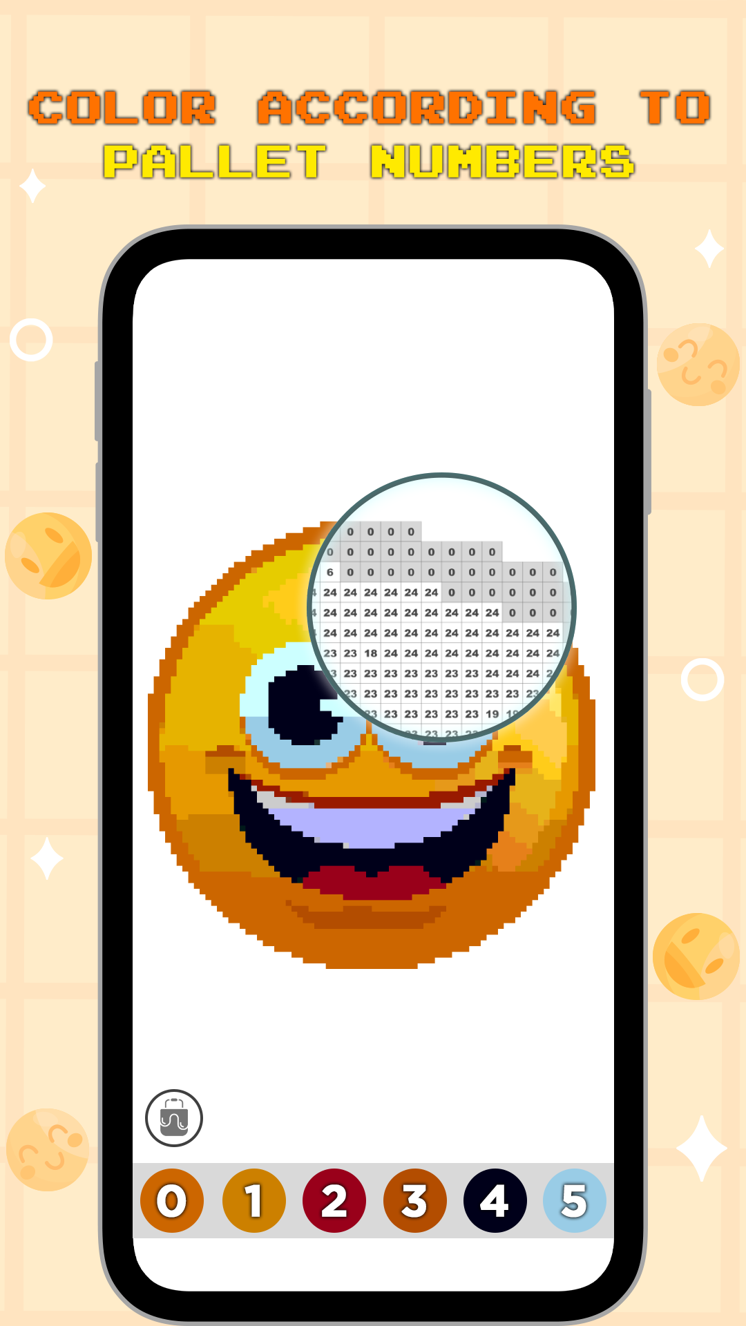 Emoji Pixel Art Paint by Number Coloring Games For Kids App on