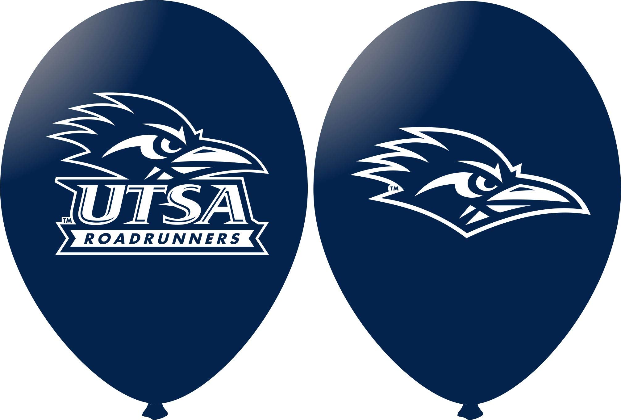 Westrick 10 Pack 11" Balloons - Helium Quality Latex Balloons, Perfect for College Football Team Celebration, Decorated Front and Back with Official Licensed Logos (UTSA Roadrunners)