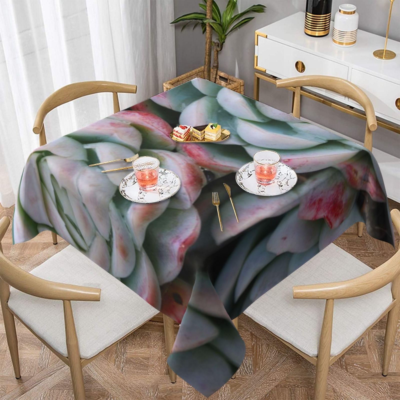 Nappe de table violette imperméable 137x137 cm nappe carrée décorative anti-tache cuisine