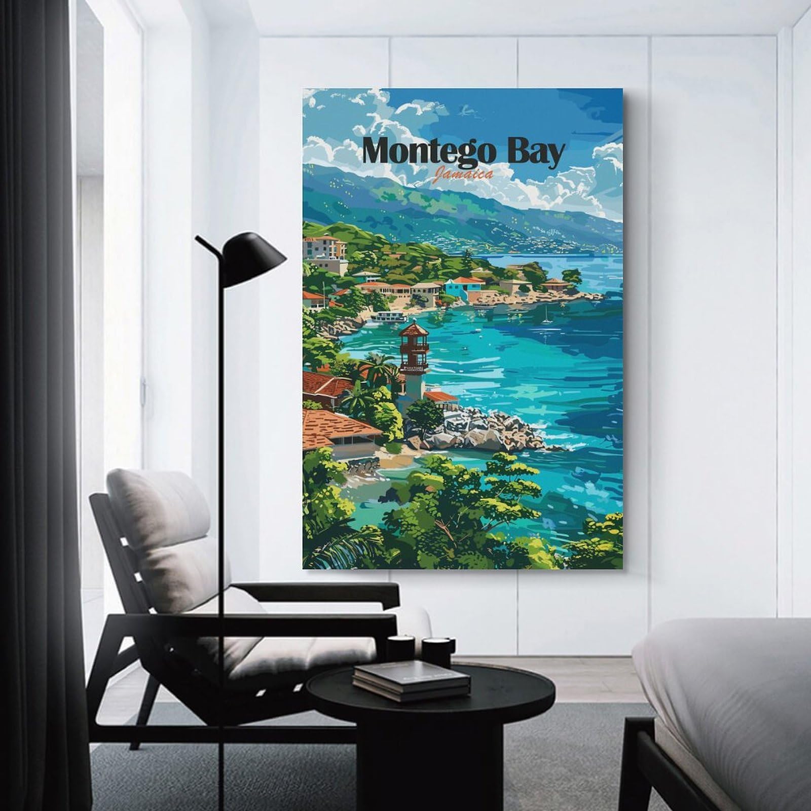 Junmoney Montego Bay Jamaica Travel Decorative Canvas Print 20x30inch(50x75cm), for Hallway, Bedroom Or Modern Interiors, Home Decor Gift with Stylish Appeal