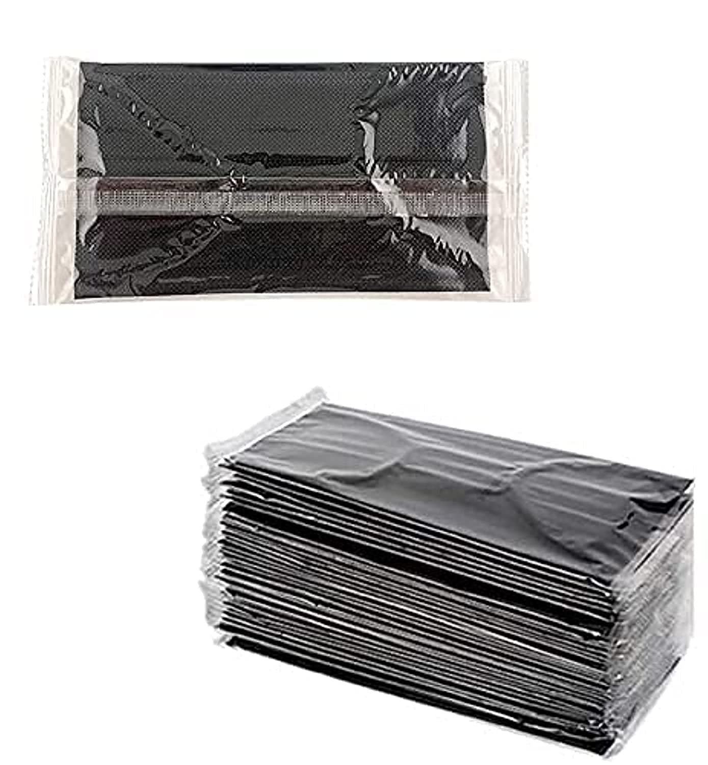 YU WELL 40Pcs Black/White Individually Wrapped Adult's Disposable Face Masks 3 Layer Face Protection Against Droplet Anti-Particle and Dust Breathable Mouth Nose Cover (Black/White)