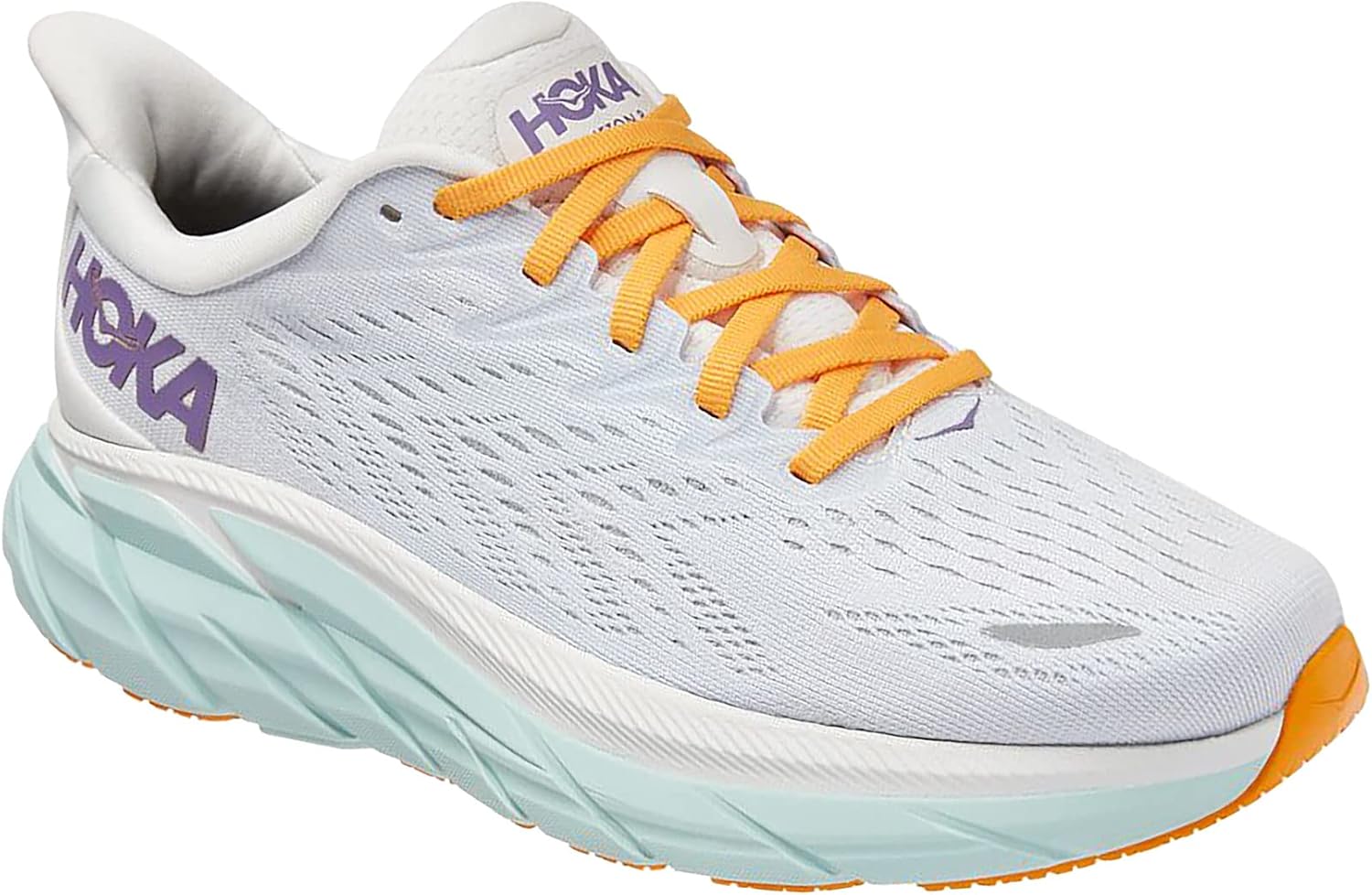 Hoka Clifton 8, Women's Running Shoes, Blanc De Blanc White, 44 EU