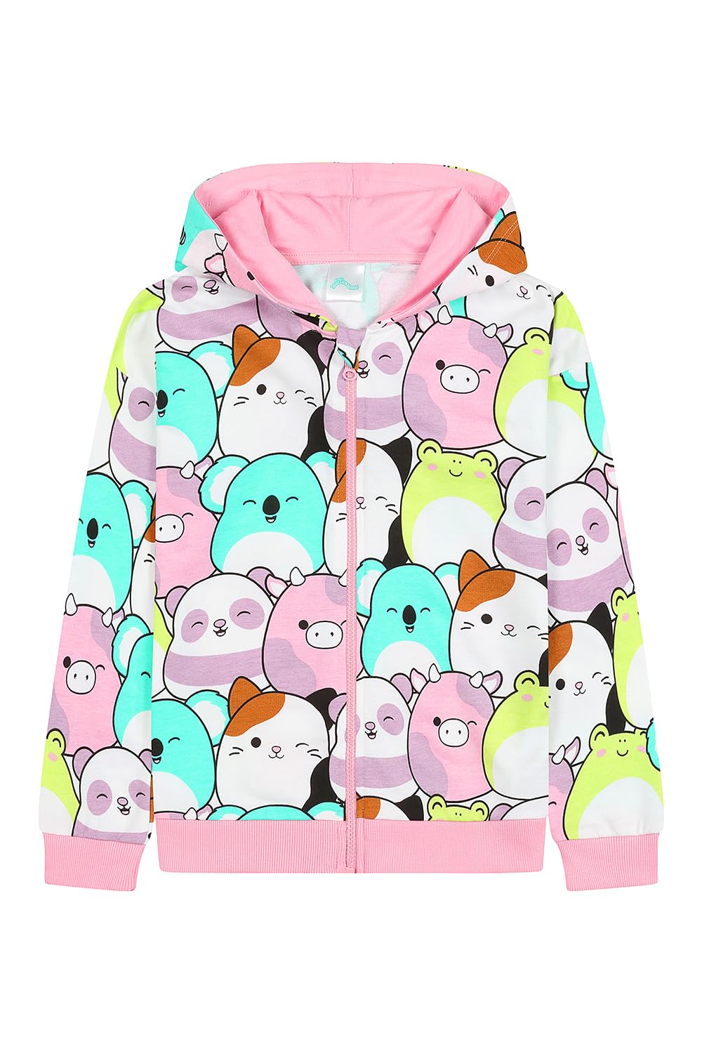 Squishmallows Felpa con cappuccio in cotone con zip per ragazze