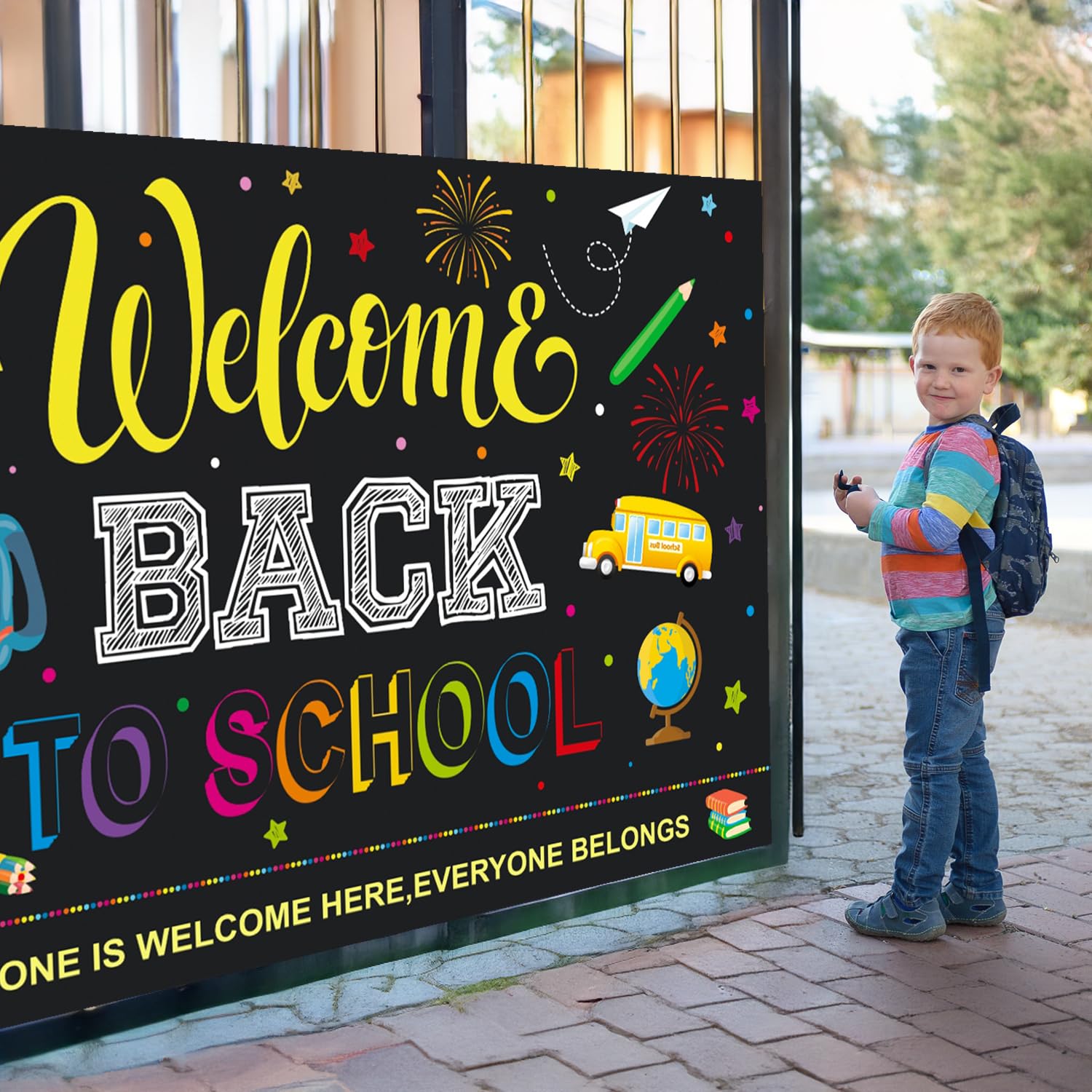 Backdrop Board First Day Of School Backdrop Banner With 72x43 Inch Back To  School Backdrop Bulletin Board For First Day Of Kindergarten Primary High  Teacher Backdrop Welcome Back To School, image size:1500x1500