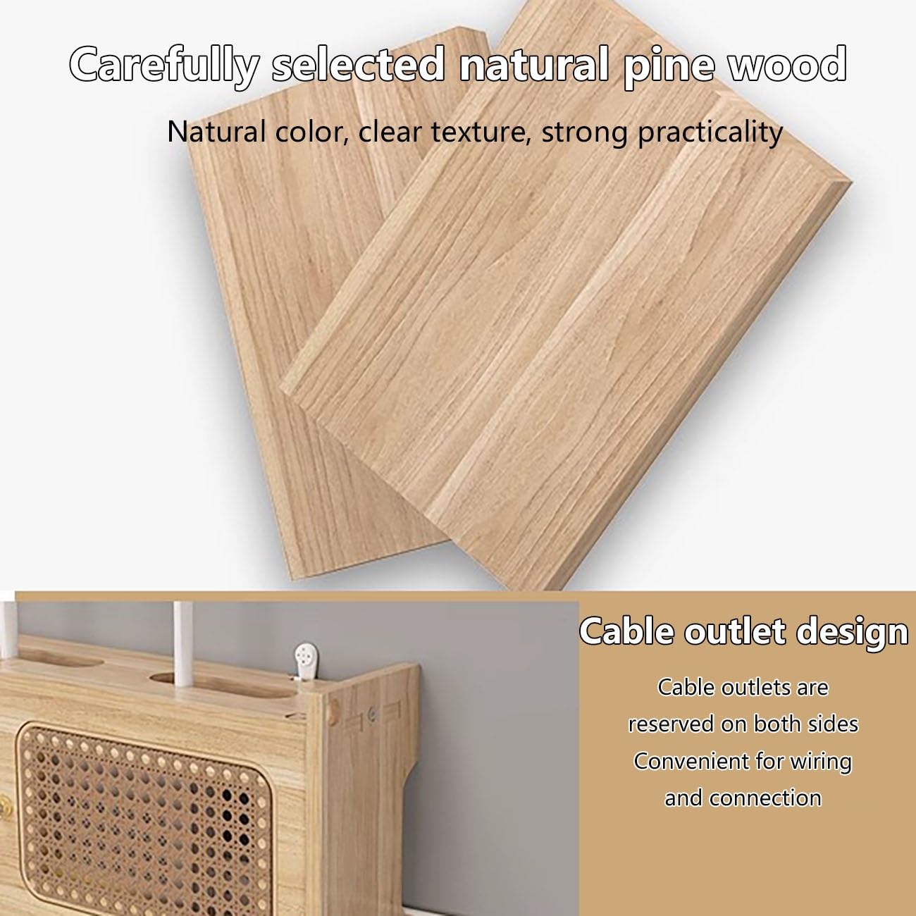 Générique Étagère Murale élégante en rotin pour routeur et boîtier Wi-FI – Meuble de Rangement Gris Moderne pour la Maison/Le Bureau, Organisateur de routeur idéal (15,75" x 4,33" x 9,06")