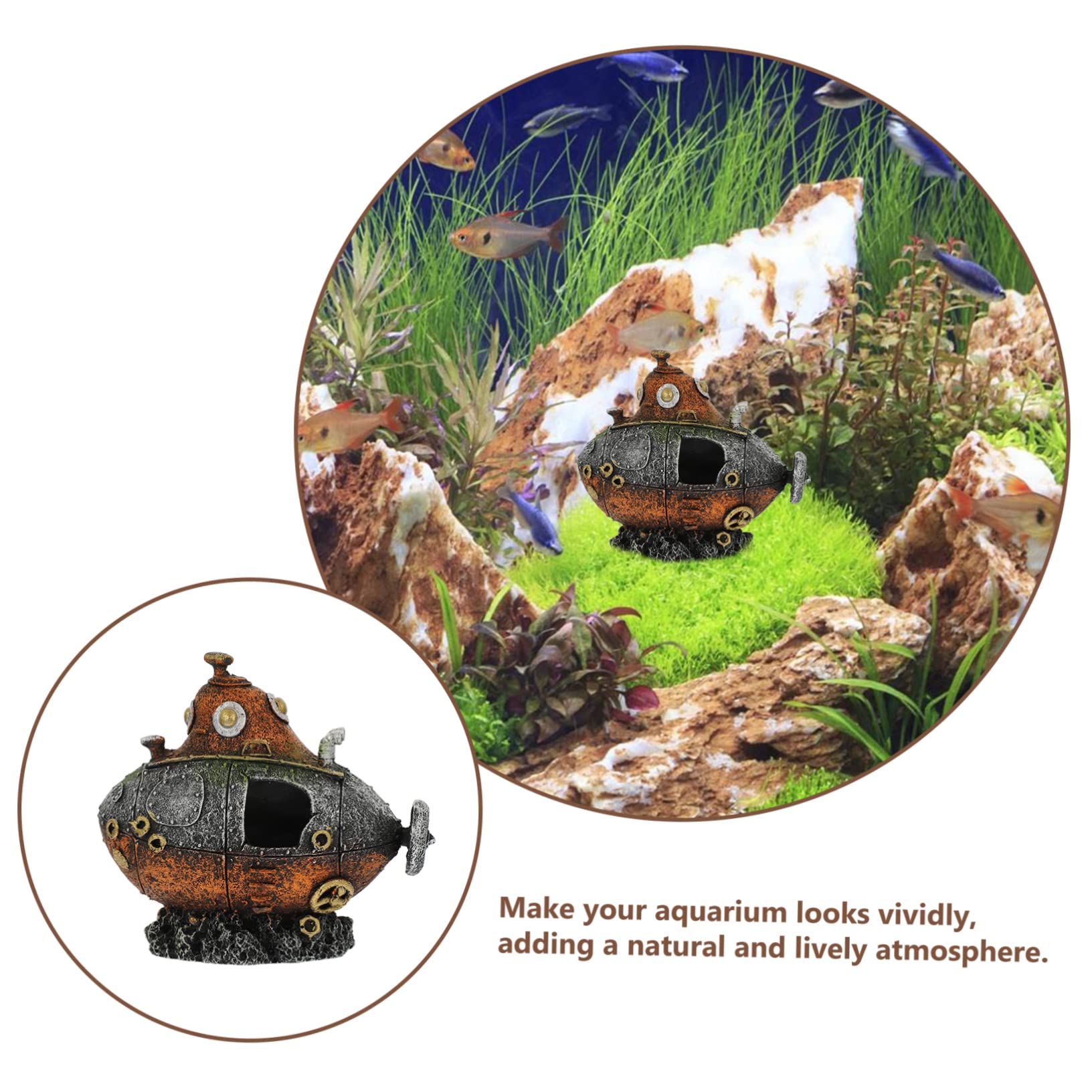 Yardwe 5 Piezas Escondite De Pecera Esponja Ornamento Calentador De Acuario Cueva De Escondite De Peces Medusa Vacío Decoración para Peces Marina Equipo Océano Juguetes Resina