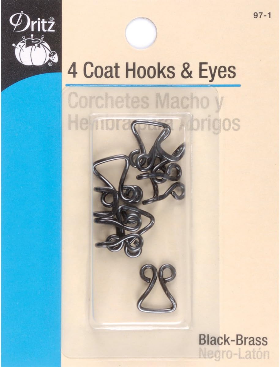 Dritz, Nickel-plated Brass, Coat Hook & Eye Closures
