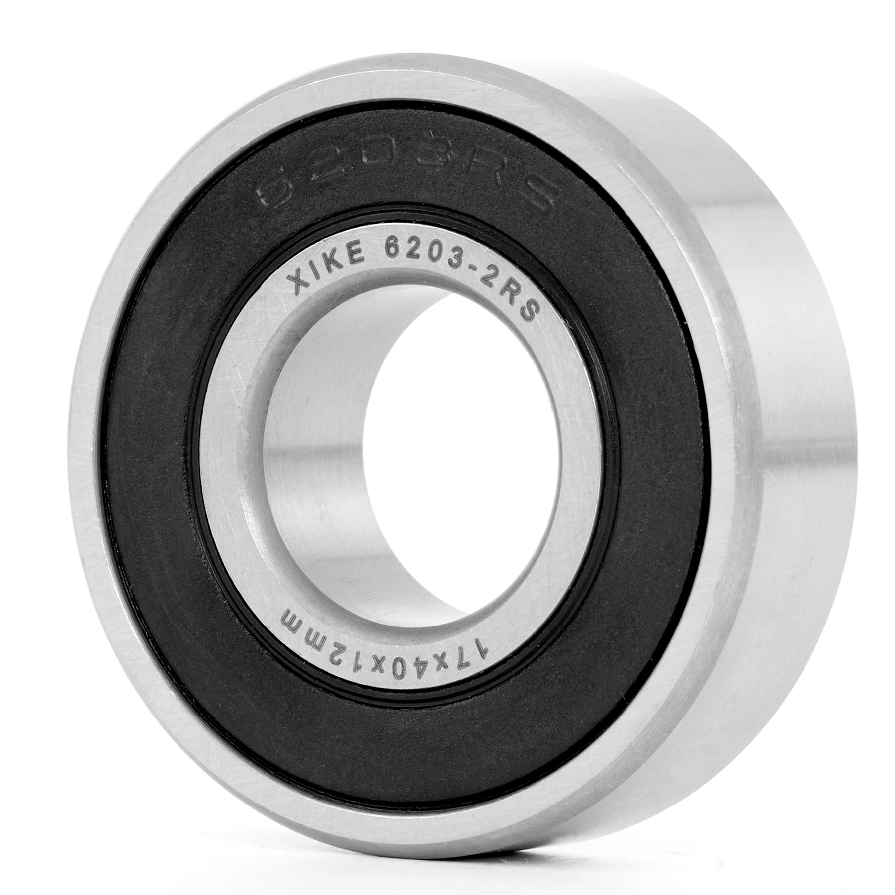 XiKe 4 sztuka 6203-2RS łożysko kulkowe 17x40x12mm, wustronne uszczelnienie gumowe i stal chromowa, 6203RS uszczelnione łożysko kulkowe zwykłe