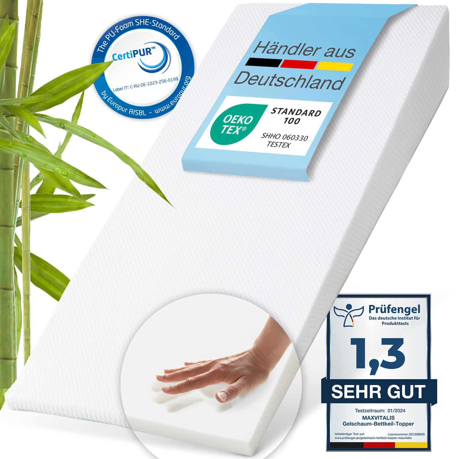 maxVitalis Bettkeil-Topper Reflux, Orthopädisches Matratzen 