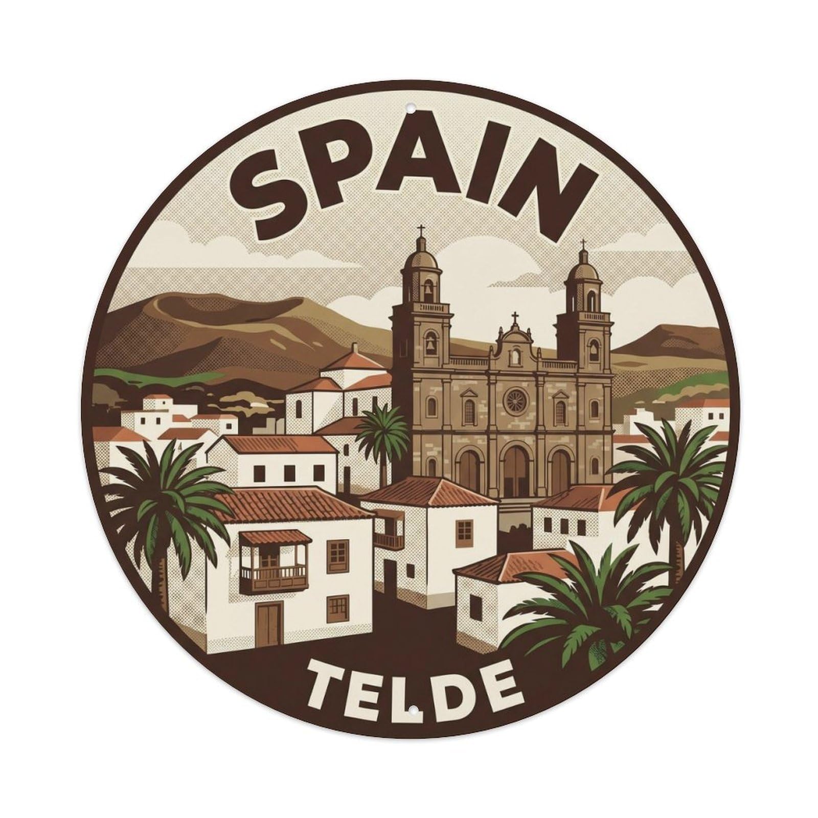 Gran Canaria Telde Spain Landmark Travel Metal Tin Sign