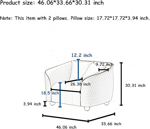 Miniatura 9 de Sofá de terciopelo de 3 plazas "85", moderno cojín de resorte de felpa, marco de madera maciza, asiento profundo espacioso para espacios pequeños,