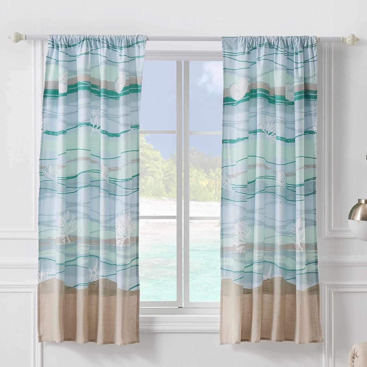 Greenland Home Maui Window Treatment, Blue 42 x 84