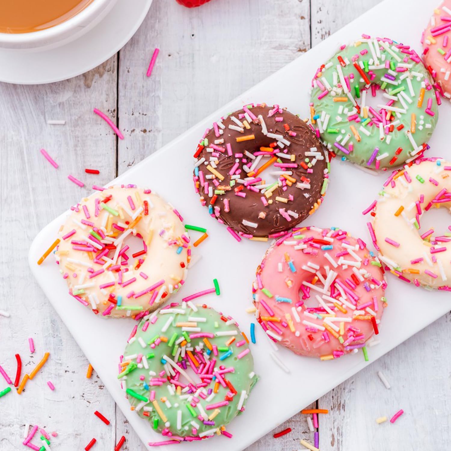 2 stuks siliconen donutvormen, 6 holle ruimtes, siliconen donutbakvorm, anti-aanbak, bakplaat voor cake, koekjes, bagels, muffins, groen en roze