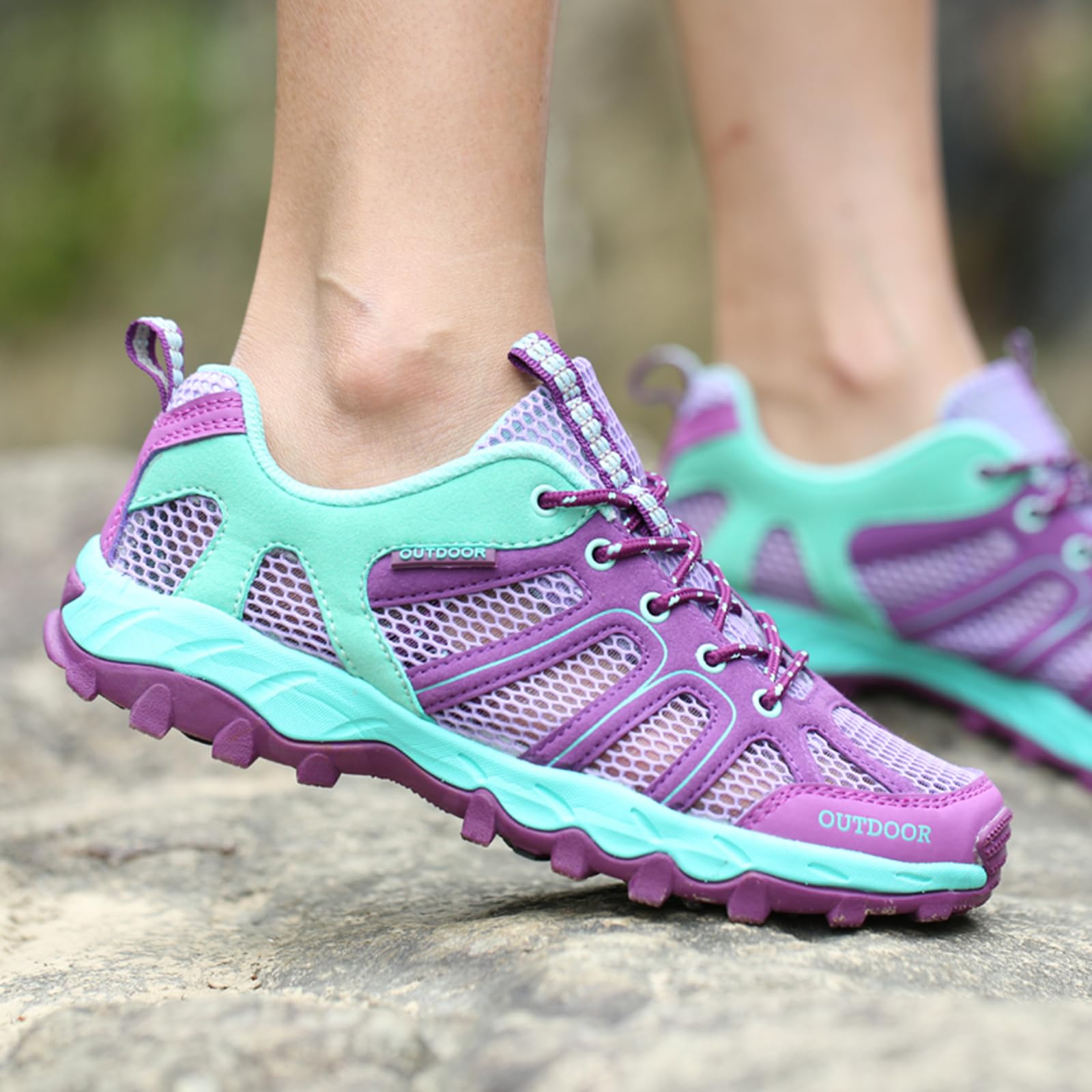 Onewus Wanderschuhe Für Paare Schnelltrocknend | Aqua Schuhe mit Drainage System für Flusswandern, Outdoor