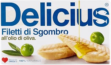 Delicius Filetti di Sgombro all'Olio di Oliva, Ricco di Omega 3, 125g :  Amazon.it: Alimentari e cura della casa