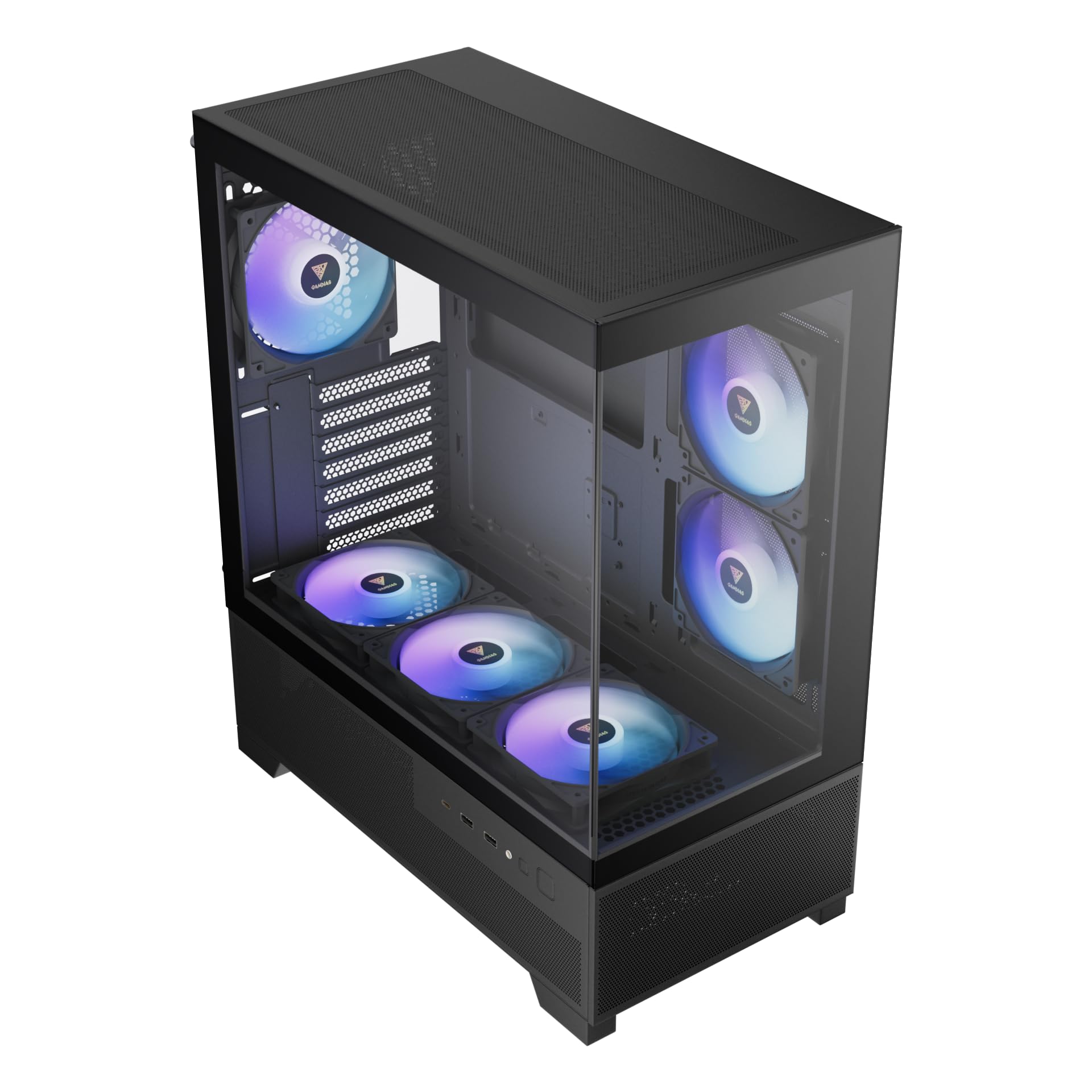 Gamdias AURA GC12 - Custodia per gamer, 6 ventole, colore: Nero