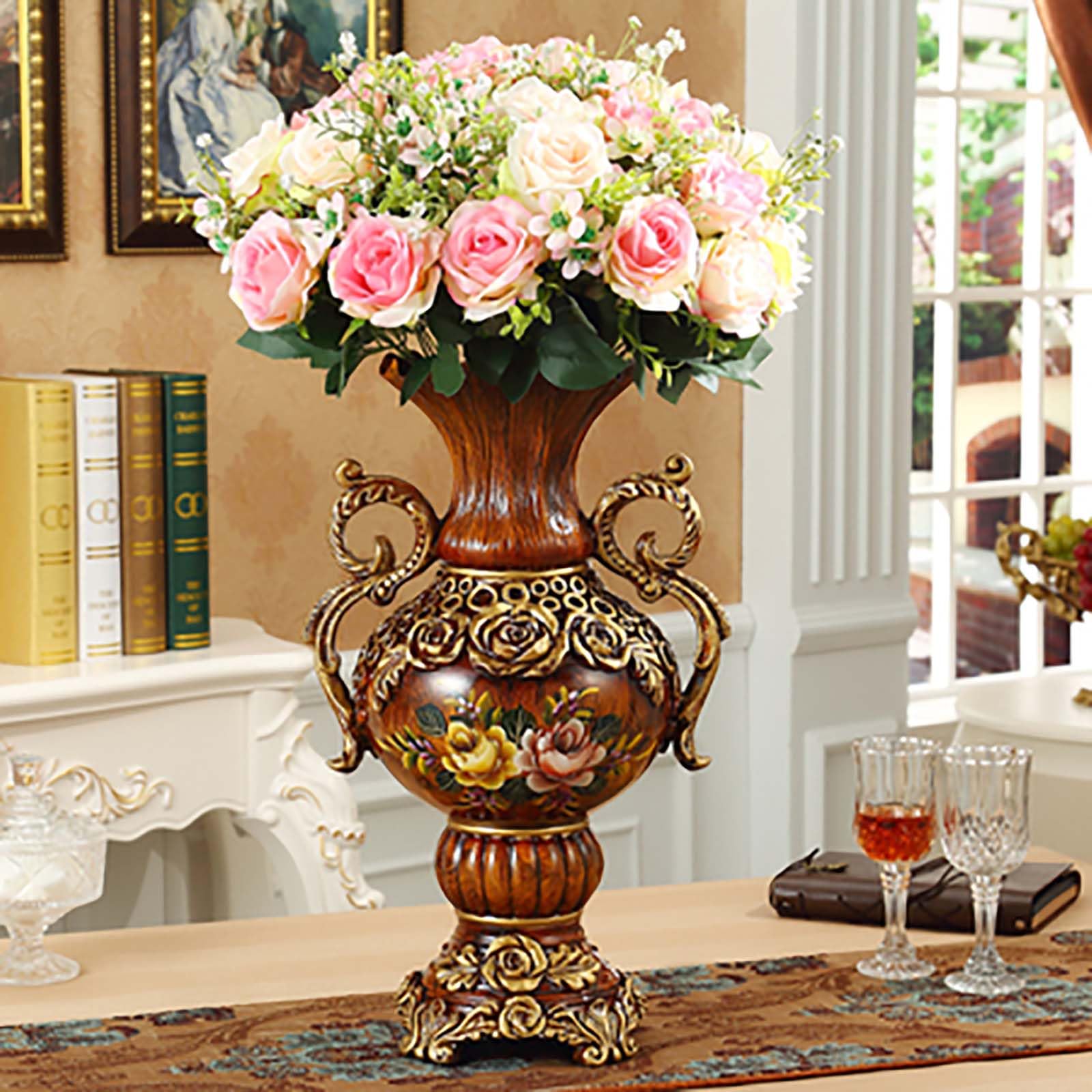 Amazon.com: European Style Retro Resin Large Flower Vases with