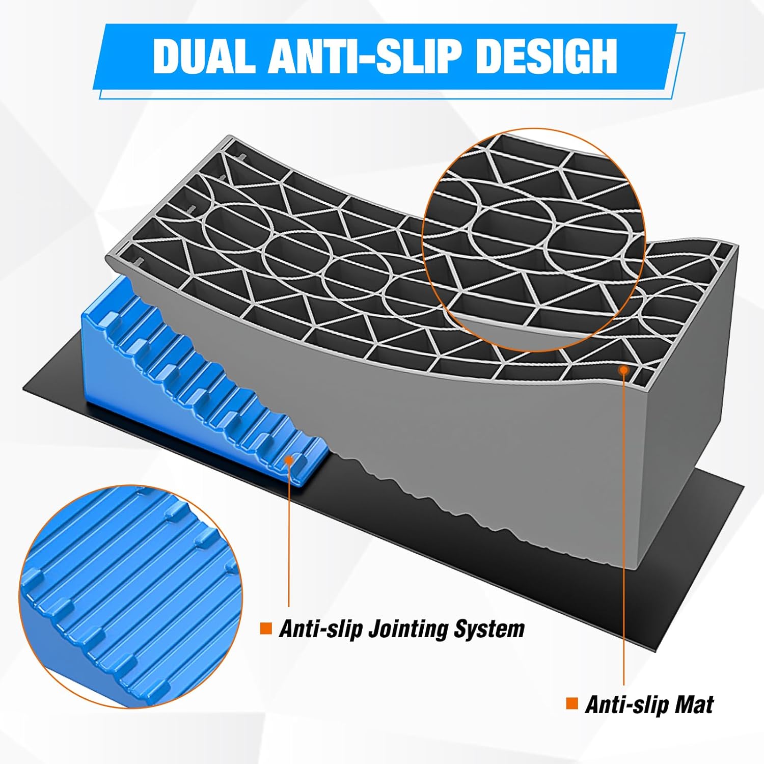 Nilight Camper Leveling Blocks 6 Inch, RV Wheel levelers for Single Dual Axle Travel Trailers, 2 Packs