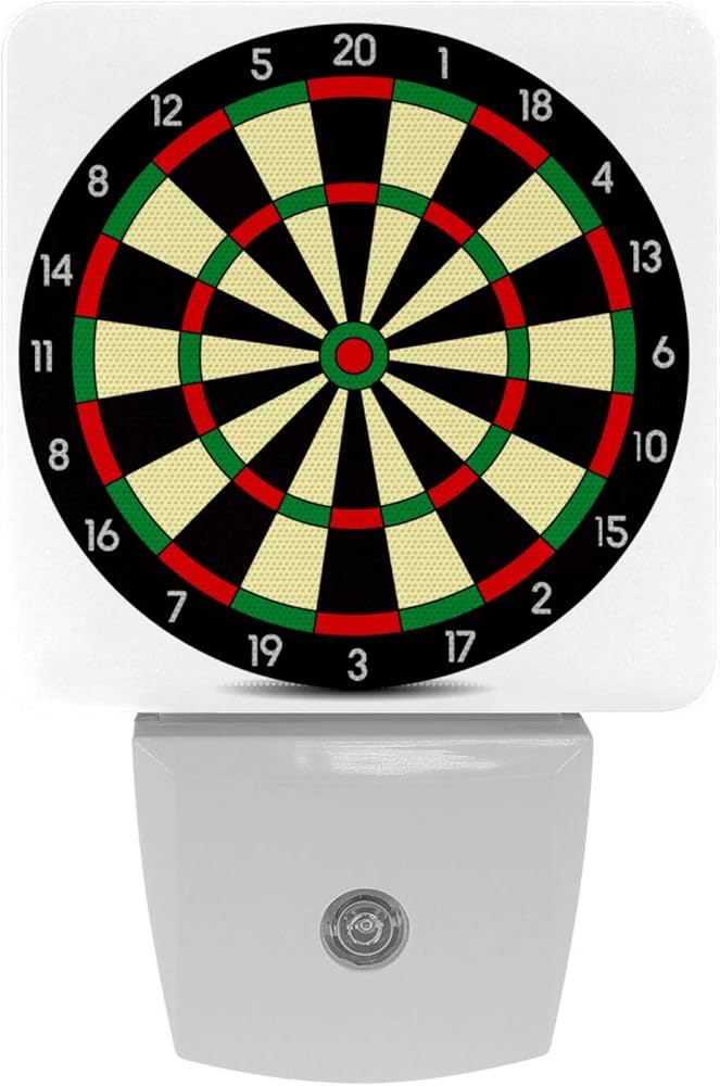 LED Night Light Darts Game Print Lamp with Smart Sensor Dusk to Dawn Sensor, 0.5W Plug-in, for Hallway, Bedroom, Kids Room, Kitchen, Stairway,