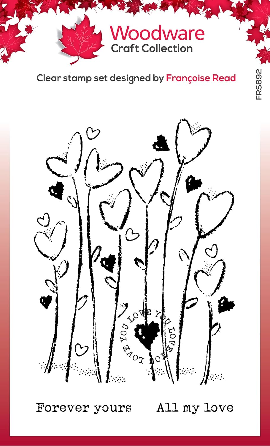 Woodware Francoise Collection Clear Magic-Wild Hearts-Stamp Set, A6 Transparent FRS892 - Image 3