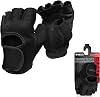 TKO Workout Gloves for Men and Women, Non-Slip Padded Grips, Breathable Mesh Weight Lifting Gloves, Fingerless Gym Gloves for Men Black, Medium