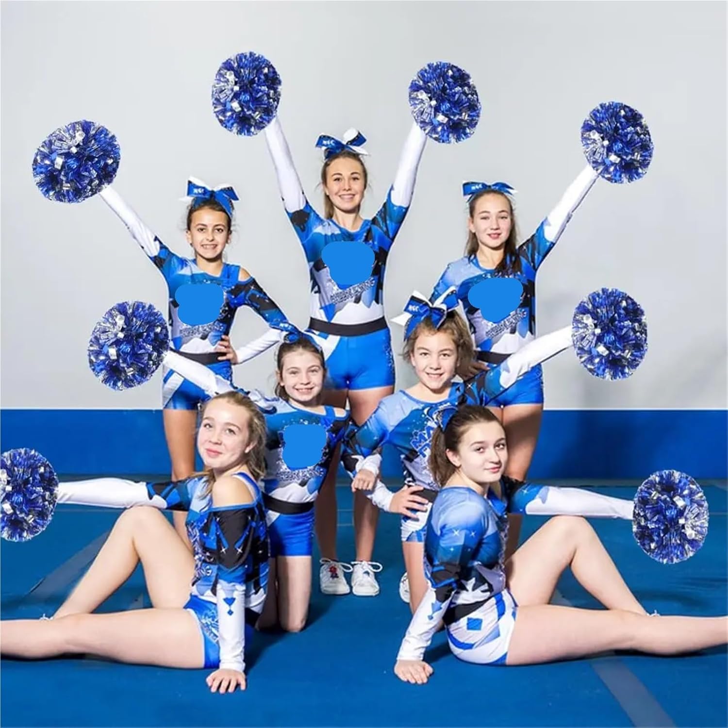 Dance Cheerleading Pompoms, Cheerleading Pom Poms Multicolor 6 Or 12 Pcs with Handle Sports Dance Props