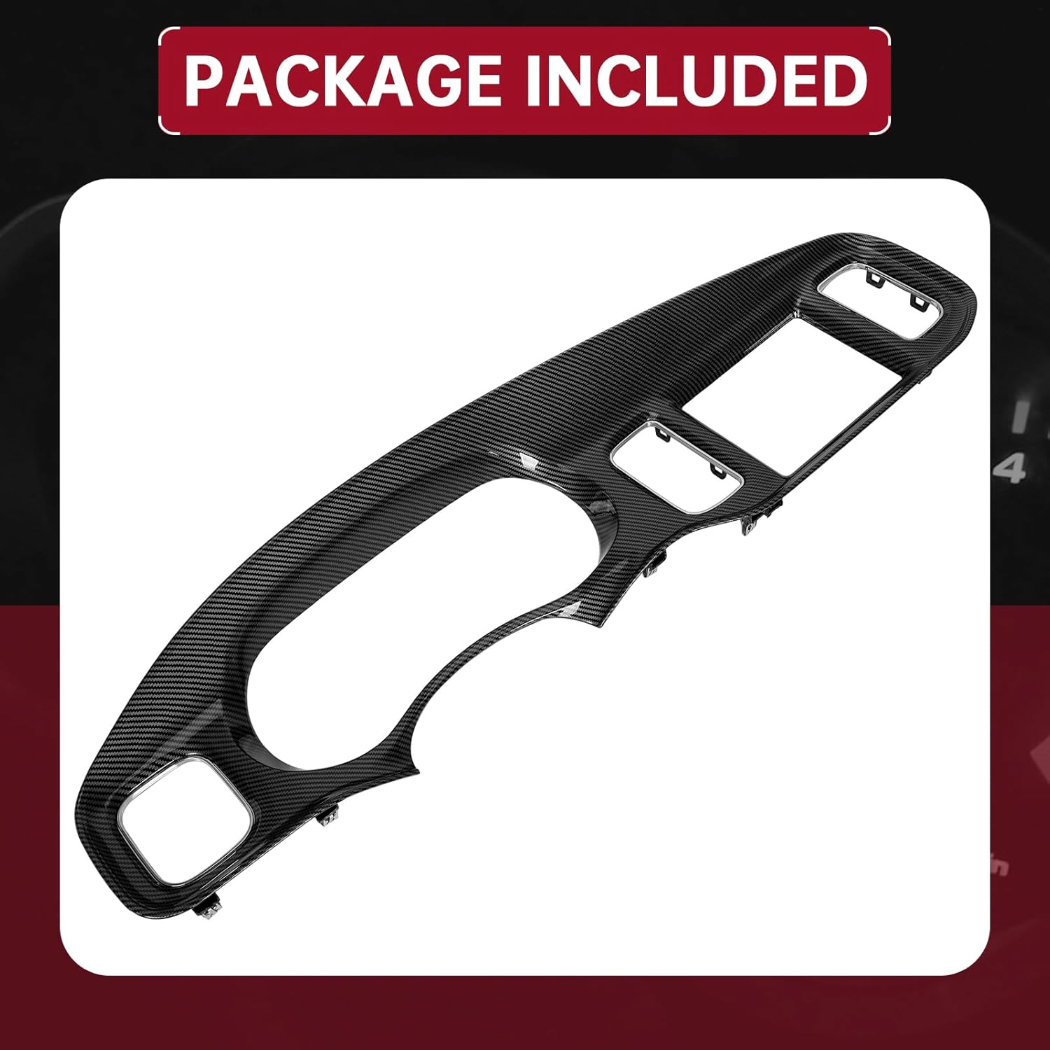 HECASA Center Console Dashboard Cover Compatible with 2011-2014 Dodge Charger with 8.4 Inch Touch Screen & Full Floor Instrument Panel Cluster Bezel Carbon Fiber Painted