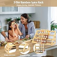 Vista 4 de Spice Rack - Bamboo Spice Rack Organization for Cabinet/Countertop