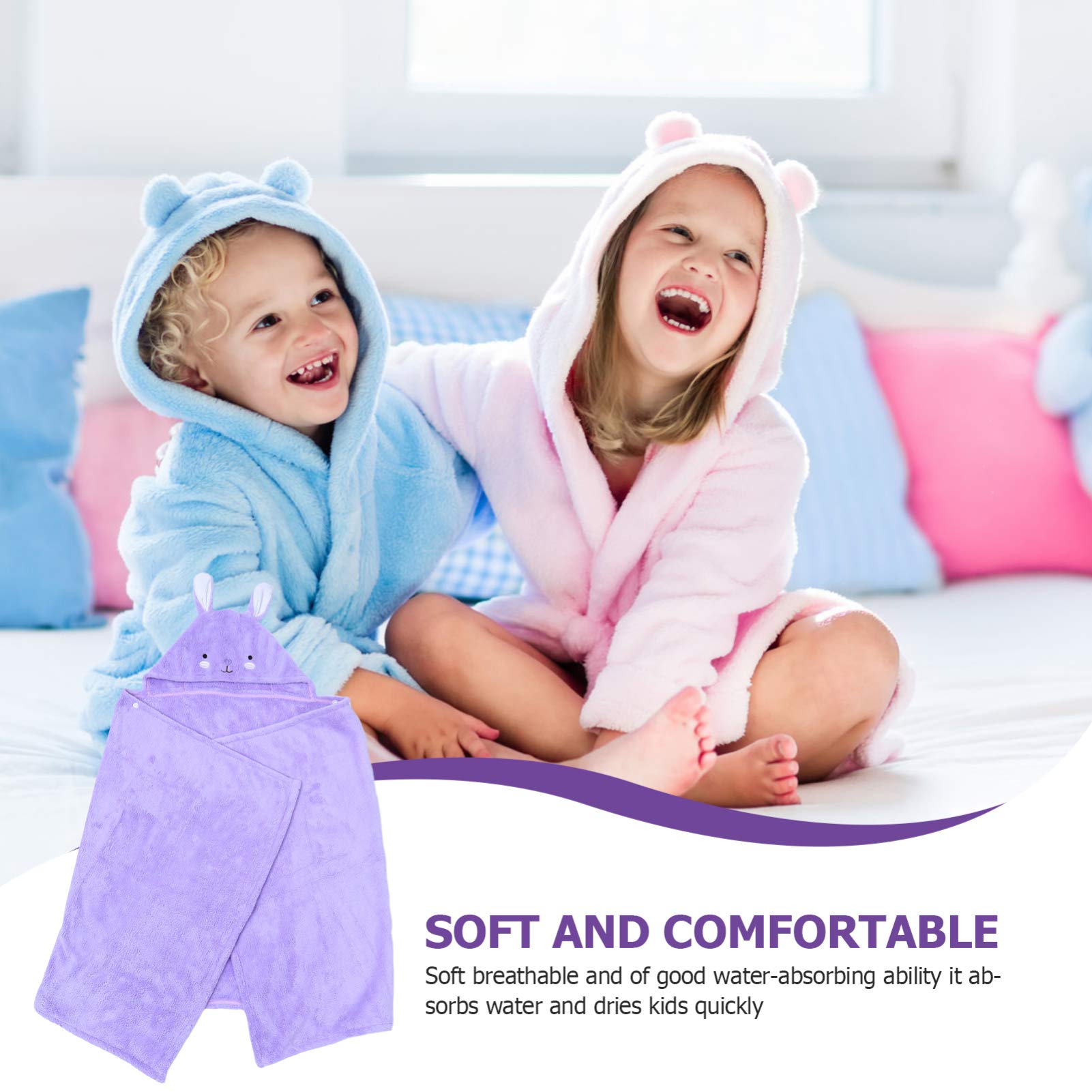 TOYANDONA Serviette de Bain à Capuche pour Garçon Fille Couverture de Bain avec Motif Dessin Animé Serviette Respirante et Douce