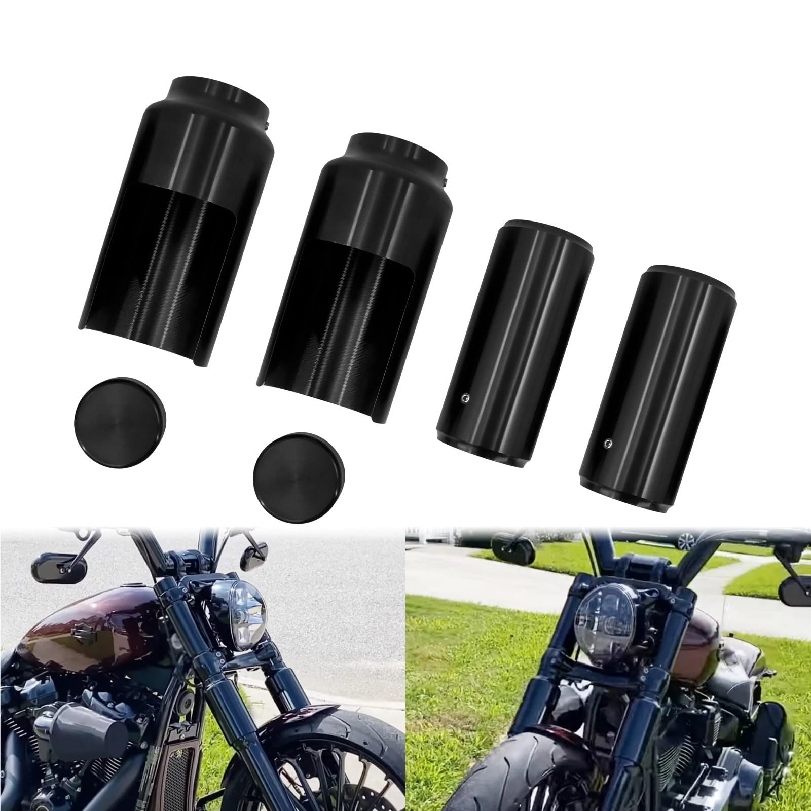 Forcella Anteriore In Gomm Kit di copertura forcella anteriore superiore e inferiore per moto, set tappi per tubi adatti per Harley Softail Breakout FXBR FXBRS 2018-2022 Protezioni forcella