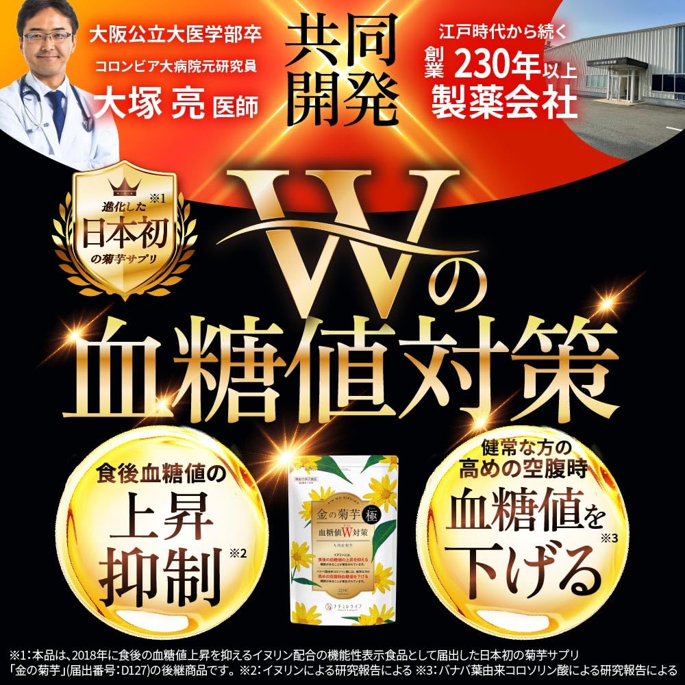 Amazon | 【医師監修】金の菊芋 極 サプリ 食後・空腹時の血糖値を