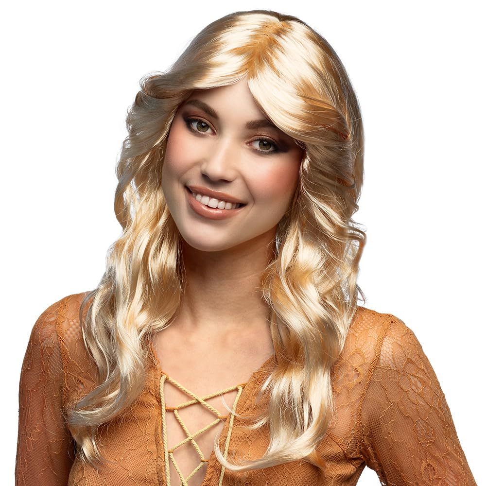 Boland - Parrucca chic, capelli sintetici lunghi e lisci con frangia, acconciatura, EM, WM, accessorio, costume, accessori, festa a tema, carnevale