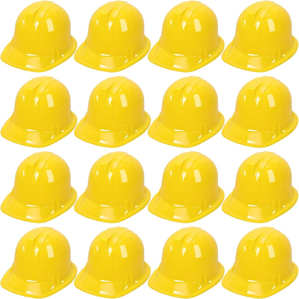Amazon.com: Blcculi 16 Pack Yellow Soft Plastic Hard Hats, Toy