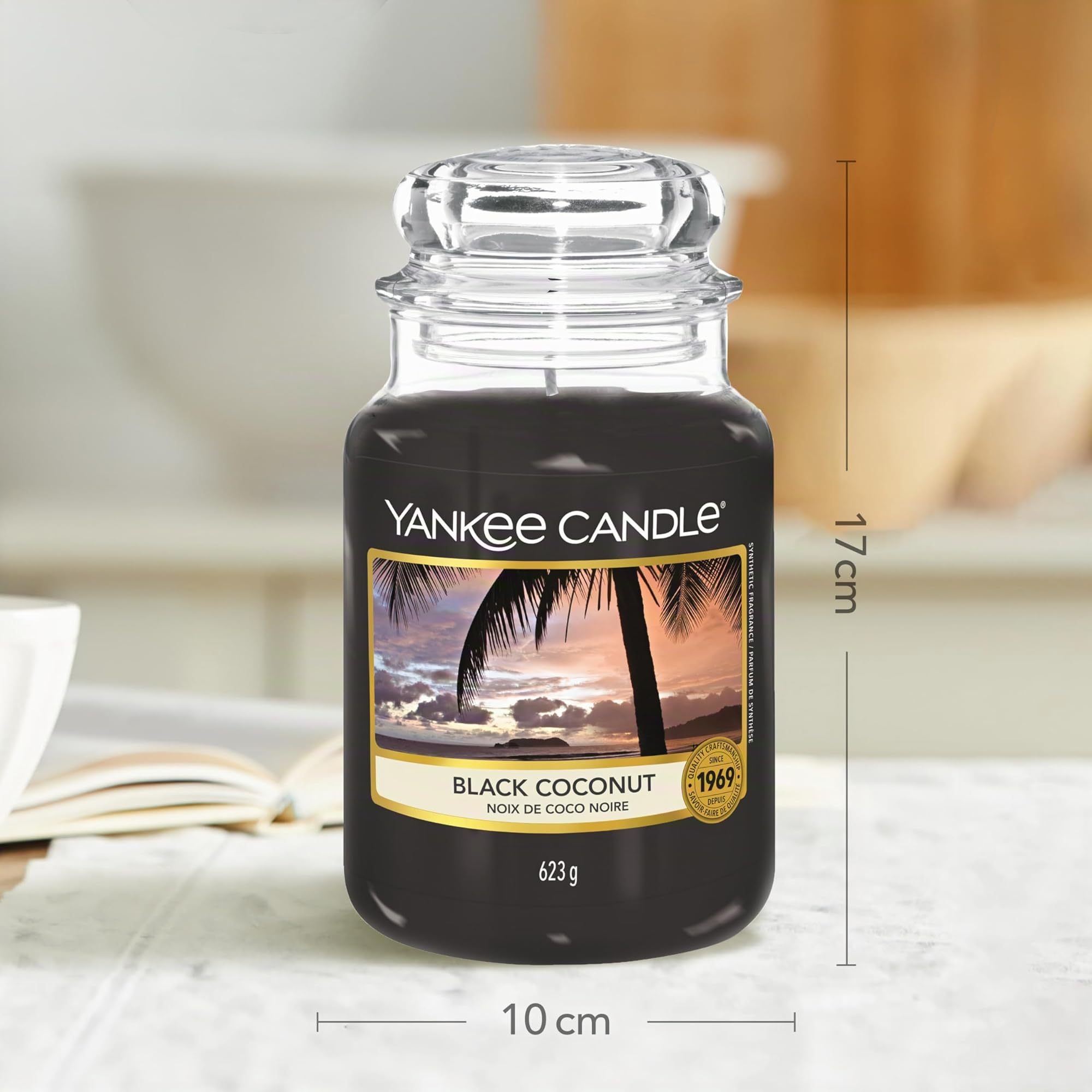 Yankee Candle bougie parfumée Noix de coco noire | Format jarre | Bougie longue durée jusqu’à 150 heures de combustion | Cadeaux pour femmes