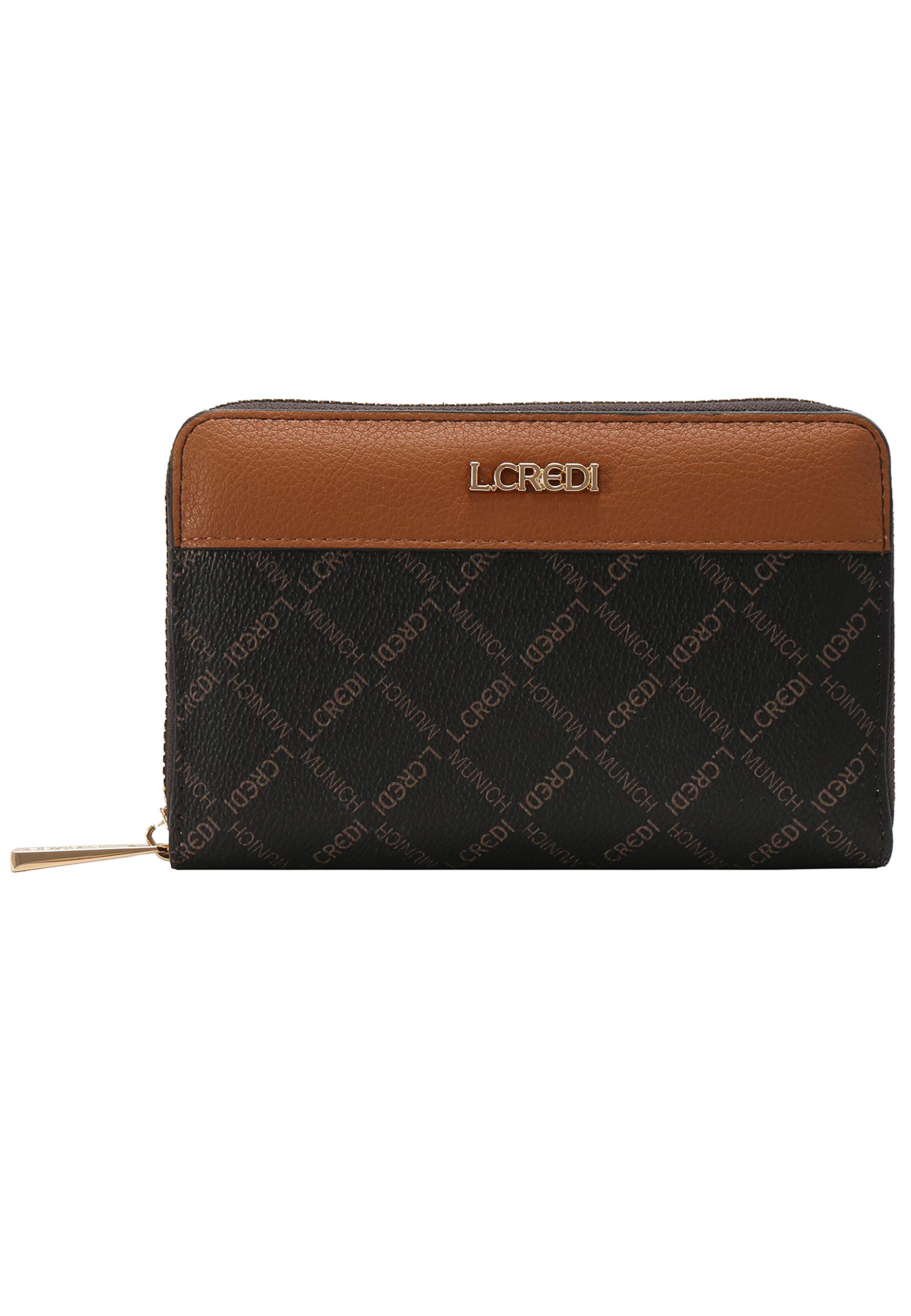 L.CREDI Geldbörse Filiberta Portemonnaie Brown Dunkelbraun
