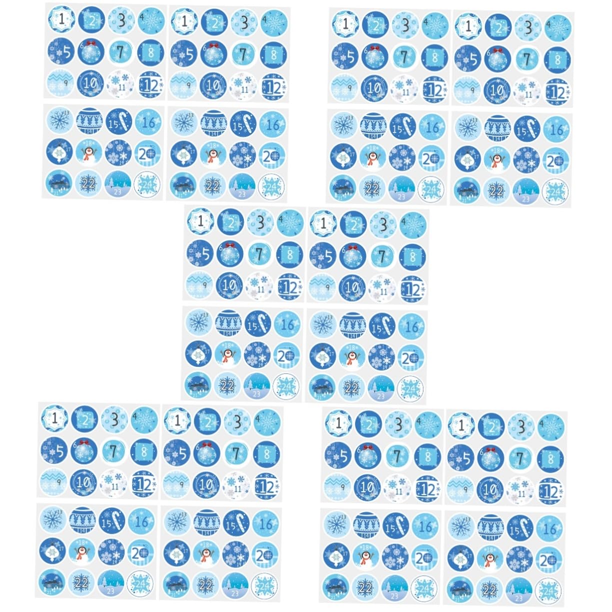 PRETYZOOM 100 Blatt Weihnachtskalender-Aufkleber Adventskalender Aufkleber mit Weihnachtssiegelnummer weihnachtskalender aufkleber weihnachtsbaumdeko Weihnachtsgeschenkanhänger Blue