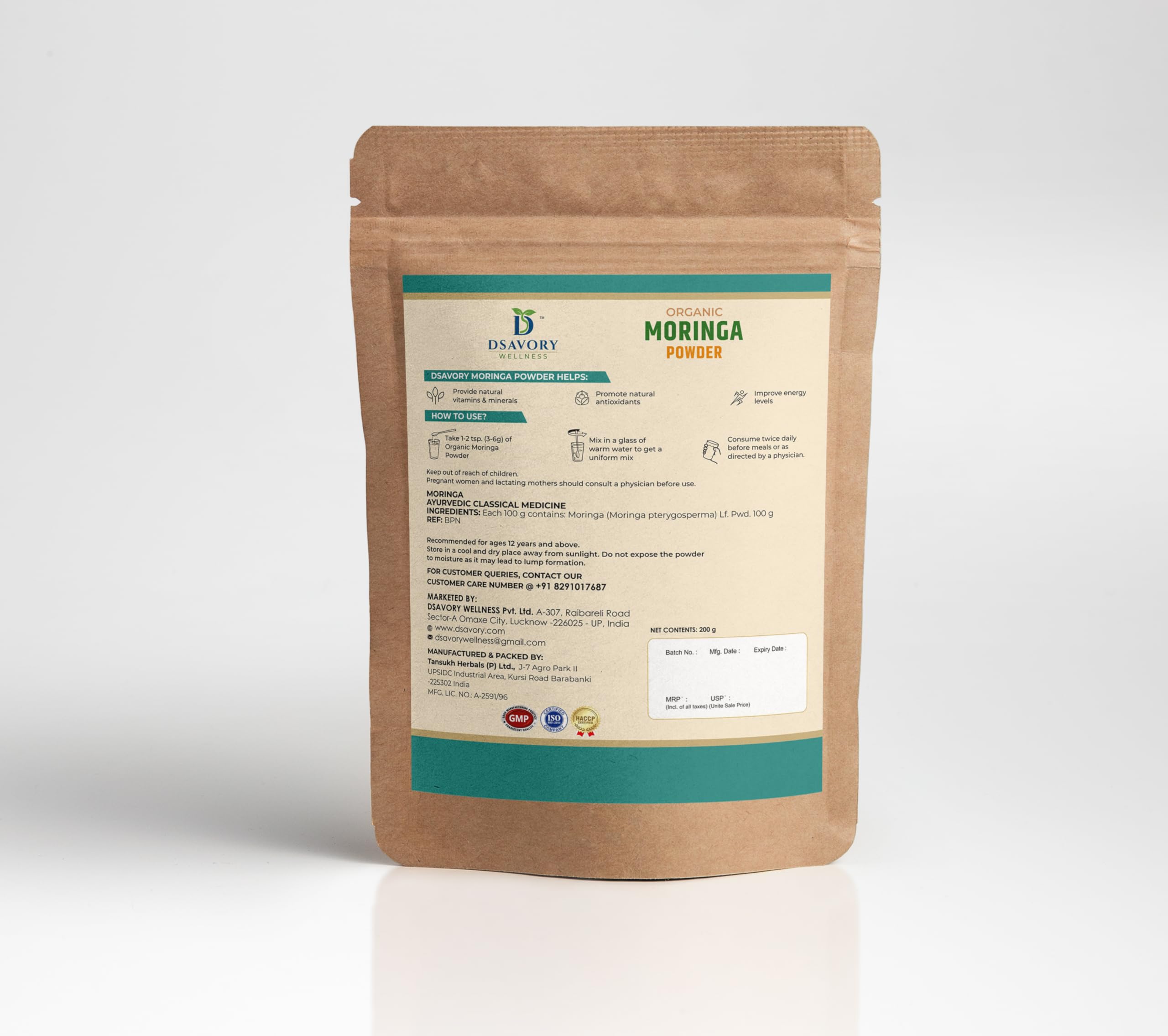 Moringa Powder – 200gm | 100% Natural Ayurvedic Superfood | Rich in Antioxidants, Vitamins & Minerals | Supports Immunity, Energy & Daily Nutrition — Amazon image 2