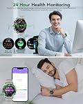 Men's Smart Watch with Bluetooth Calls, 1.43" Ultra HD AMOLED, Blood Oxygen/Heart Rate Monitor, Dual Strap Metal/Silicone, 107 Exercise Modes, Waterproof Fitness Tracker, Compatible for iOS Android